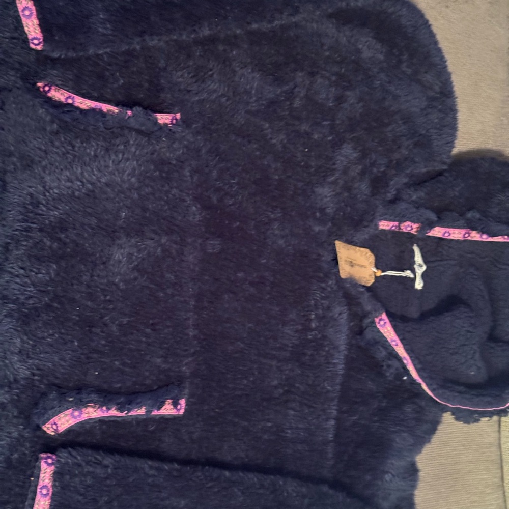 NATURAL LIFE Cozy Oversized Blanket Hoodie with Boho pink  accents